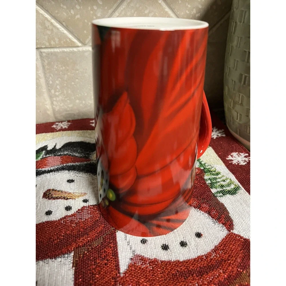 Starbucks Mug Starbucks Christmas Tall Mug Poinsettia Mug Hot Chocolate Mug